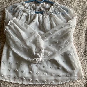 Off the shoulder white shirt